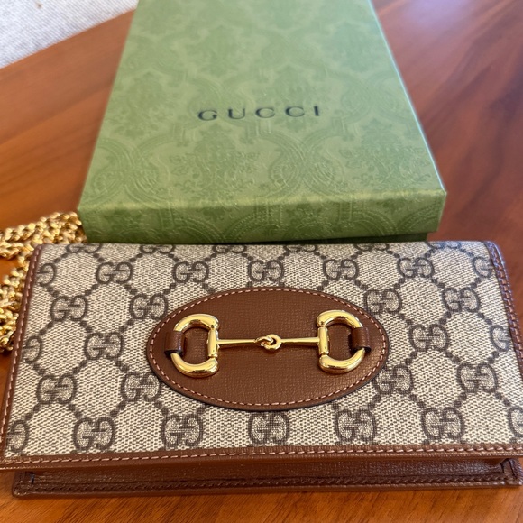 GUCCI HORSEBIT 1955 WALLET WITH CHAIN - Picture 2 of 14
